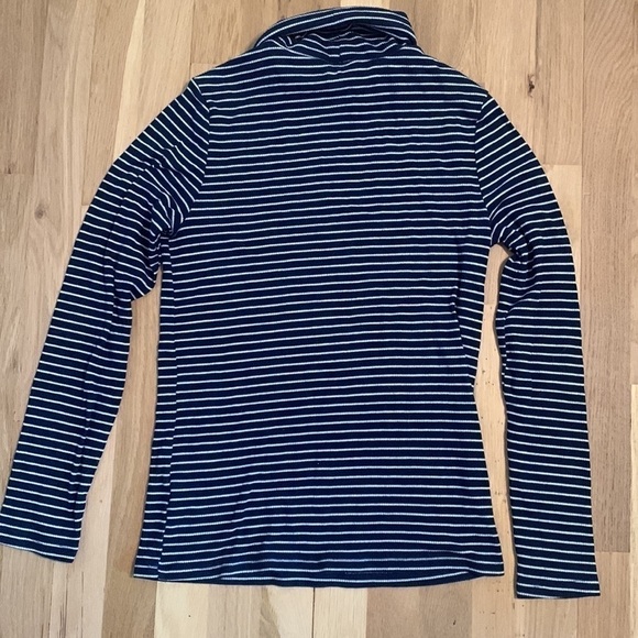 A.N.A. Striped Long Sleeve Turtleneck Blouse Blue and White Women’s S - Picture 8 of 9